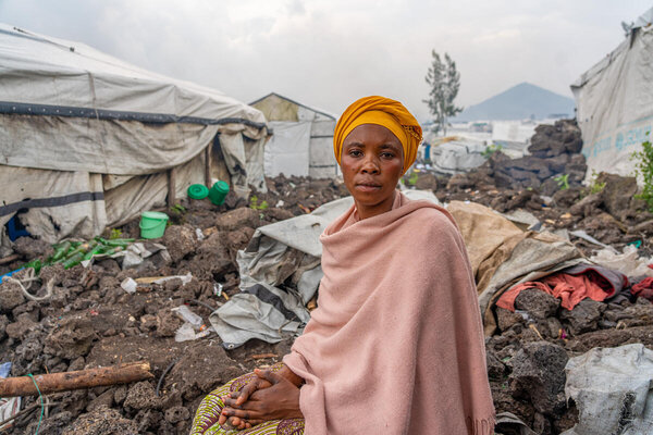 Photo: WFP/Michael Castofas. In Bulengo camp, displaced families face a dire and uncertain future as M23 authorities instruct them to dismantle their makeshift shelters. Goma, DRC.