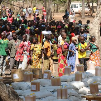 Food distribution in Paoua, Central African Republic. Photo credit: WFP/Bruno Djoyo