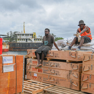 boxes on a ship