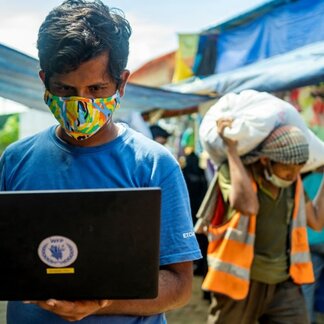 Man working with his computer